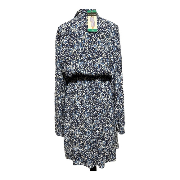 Well Worn Blue and White Floral Shirt Dress Sz XL PTP 26” - Picture 2 of 6